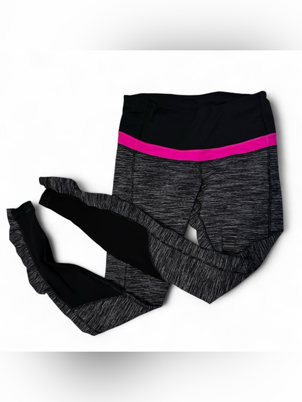 Lululemon Run Spirit Tight II Black, Gray, Pink Leggings Womens 8 High Rise Yoga